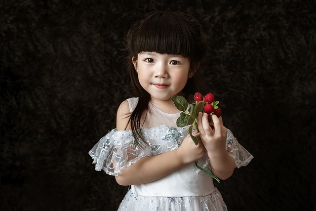 Retrato, Garotinha, Menina Asiática