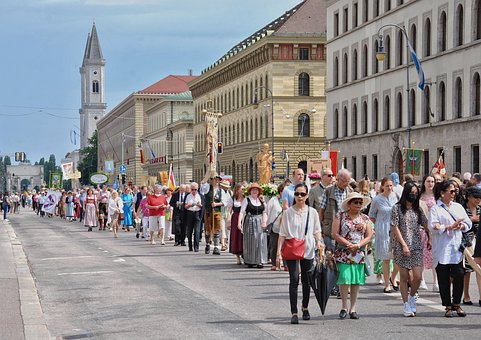 Jesu Legeme, München, Procession, Kirke