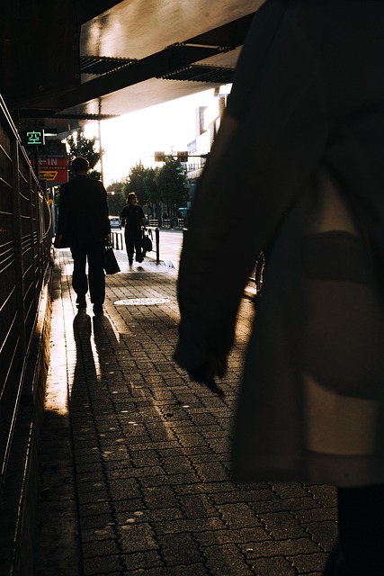 Menschen, Hübsch, Straße, Kyoto, Nacht