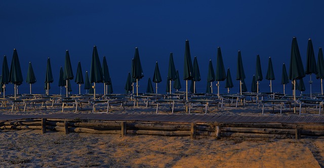 Sardinien, Strand, Parasol, Blå