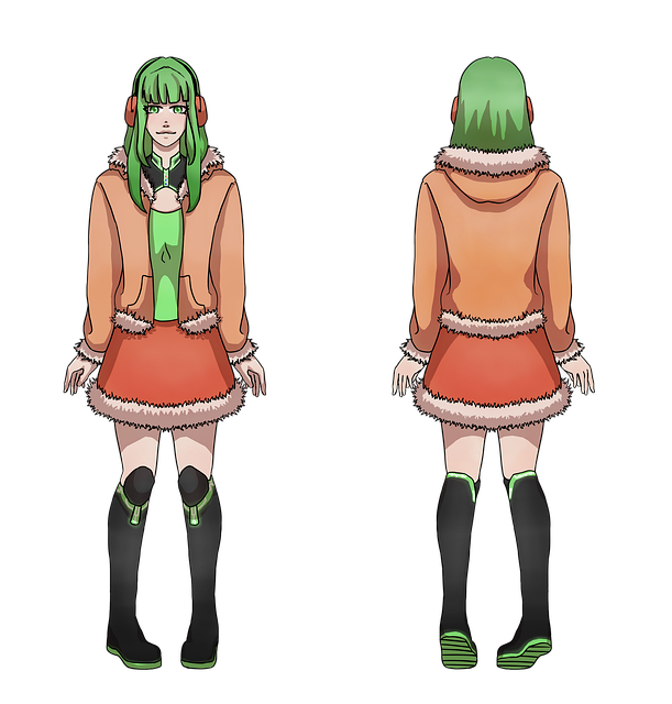 Free anime girl design illustration