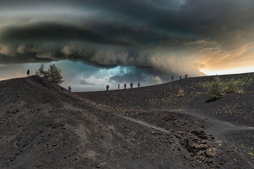 Vulcão, Lava, Fumaça, Natureza, Nuvens