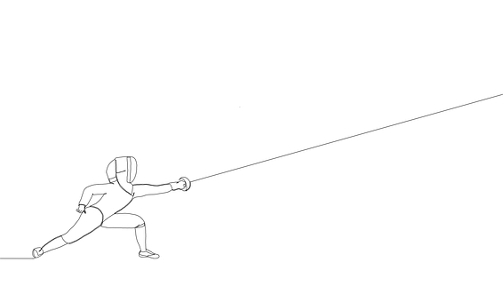 Hegn, Fencer, Sort Og Hvid, Folie