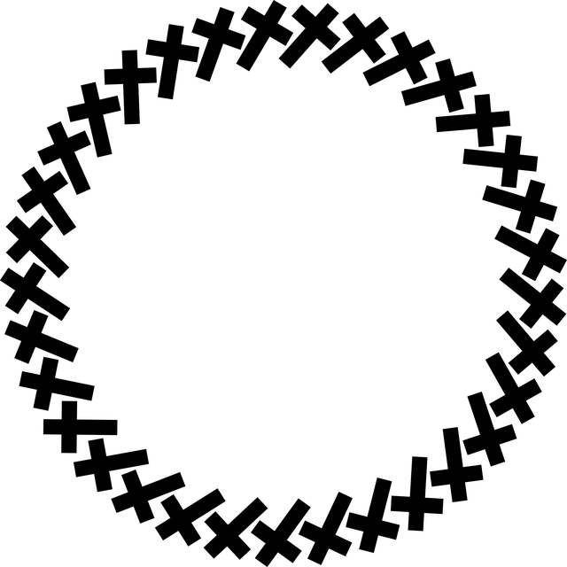 Free cross frame border vector