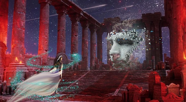 Free egypt ruins futuristic illustration