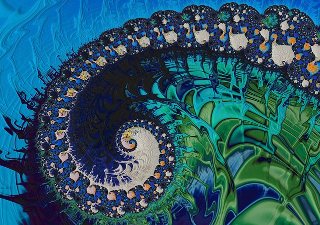 Free fractal kaleidoscope almond bread illustration