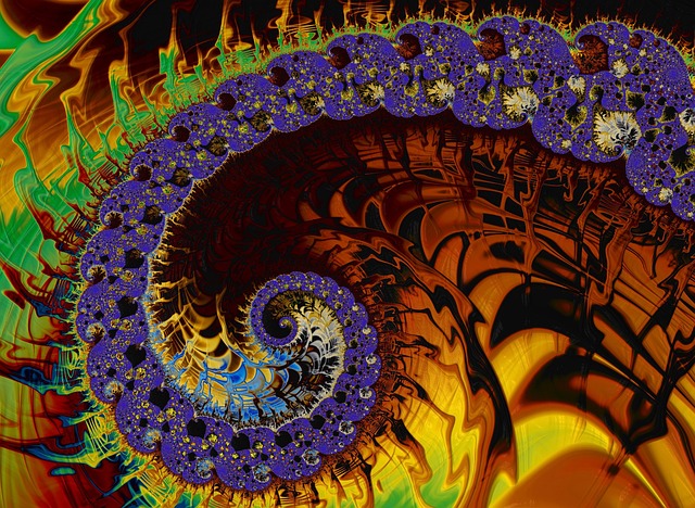 Free fractal kaleidoscope almond bread illustration