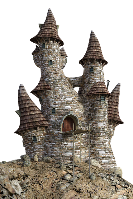 Free castle rock architecture illustration