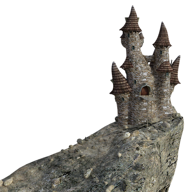 Free castle rock architecture illustration