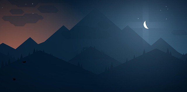 Free mountain night sky night illustration