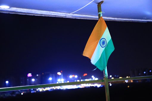 Flagge, Indien, Indisch, Landschaft