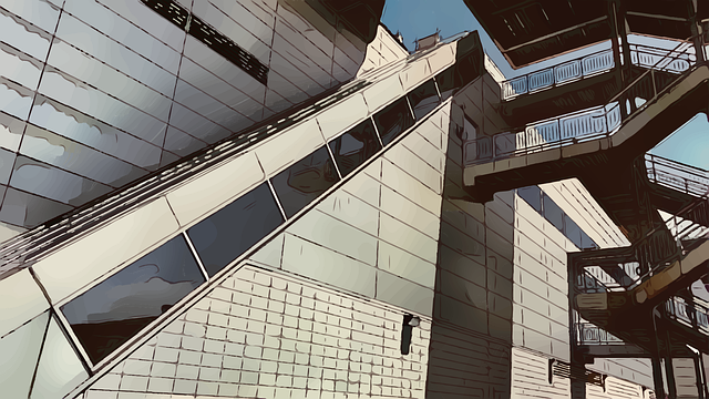 Free building futuristic architecture vector