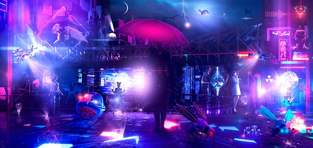 Free cyberpunk futuristic robot illustration