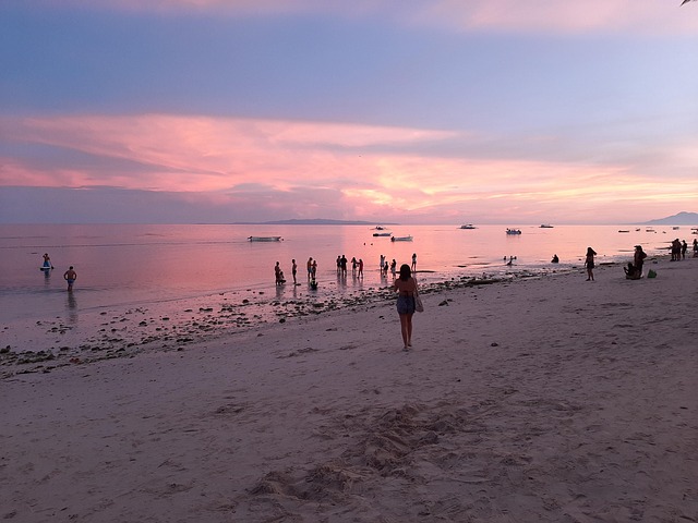 Solnedgang, Strand, Ocean, Filippinerne