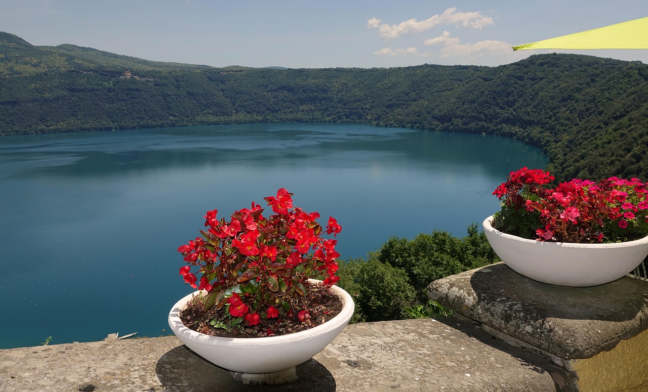 Castel Gandolfo above Lake Albano