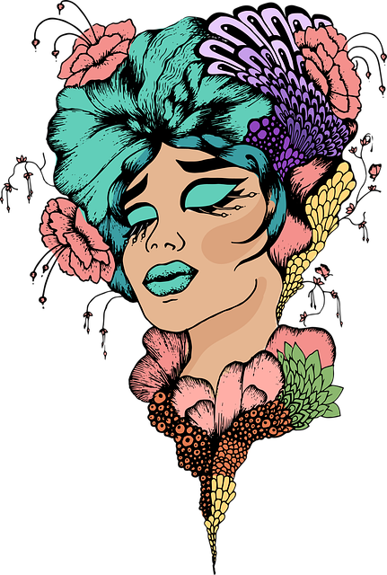 Free mrs flower woman design illustration