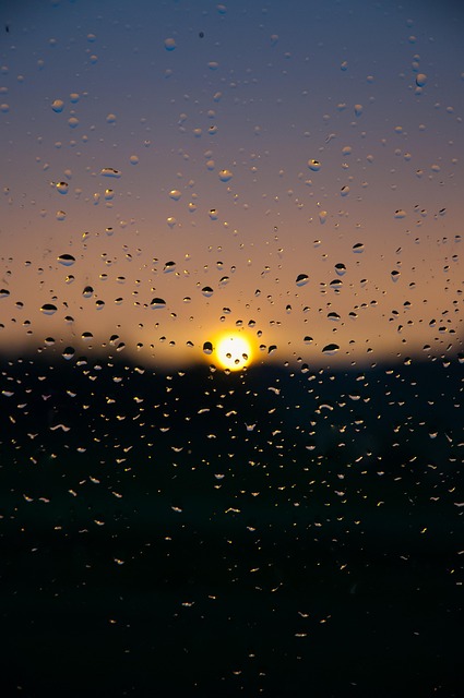 Gotas, Agua, Janela, Oeste, O Sol