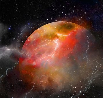 Planet, Jupiter, Plads, Orange, Stjerner