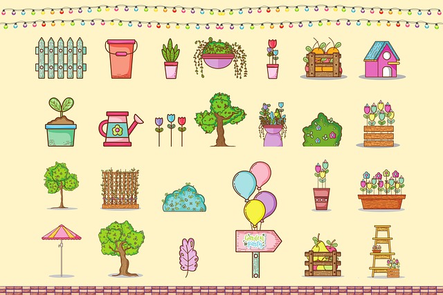 Free garden party summer party summer illustration