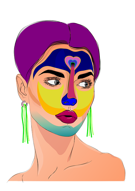Mulher, Retrato, Cara, Maquiagem, Tribal