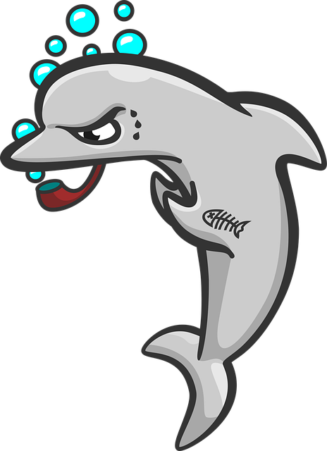 Free dolphin fish mascot vector