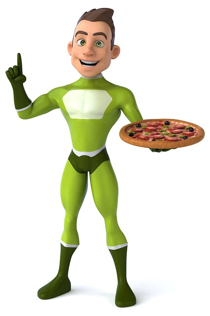 Download free HD stock image of Superhero Delivery Man Free superhero delivery man pizza delivery guy illustration