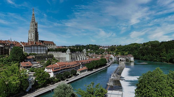 Bern, Schweiz, Münster, Aare, Fluss