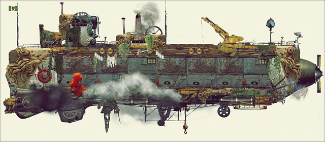 Dirigible, Steampunk, Fantasía