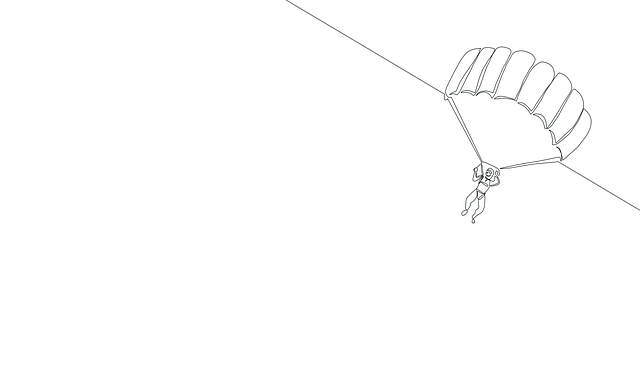Free sky diving parachute drawing illustration