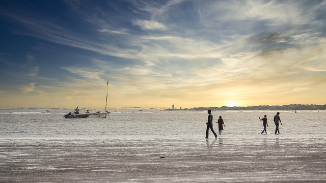 Playa, Mar, Atardecer, India