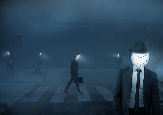 Free clock time fog illustration