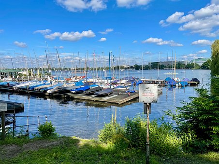 Hamburg, Alster, Segelboote