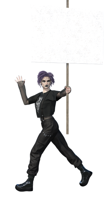 Free woman punk poster illustration