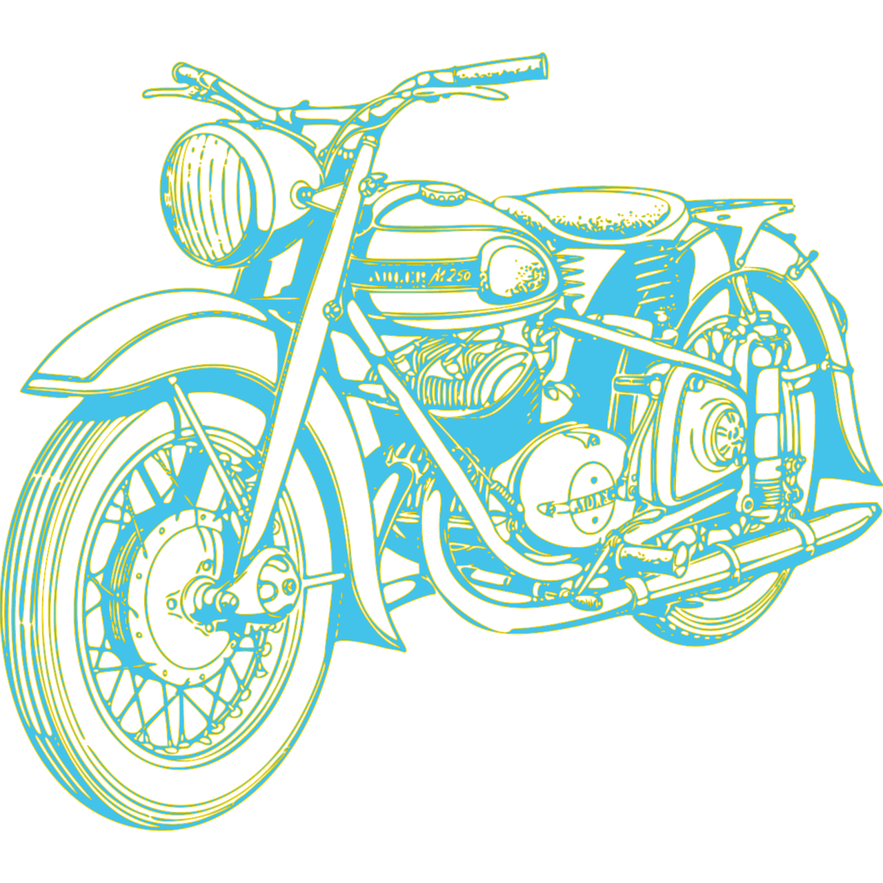 Free motorcycle chopper motorbike illustration