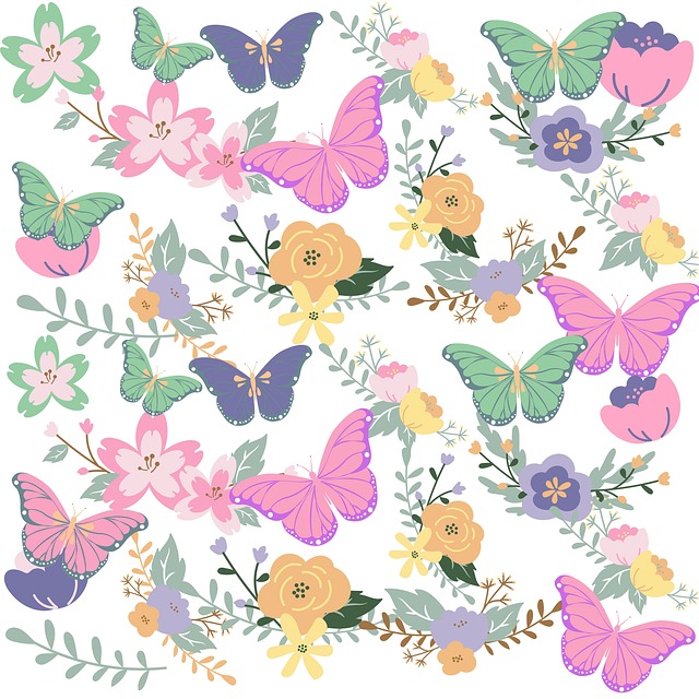 Download free HD stock image of Butterfly Floral Free butterfly floral nature illustration