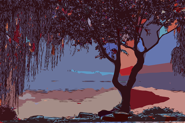 Free tree woods scene vector