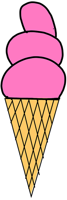 Free strawberry ice cream summer illustration