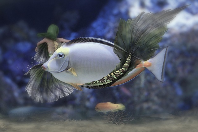 Free fantasy under water fish illustration