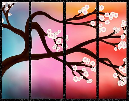 Blüten, Digitalart, Kunst, Selbstgemalt