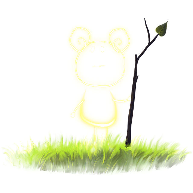 Free grass bear fairy illustration