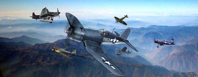 Free fighter planes mountains sky illustration
