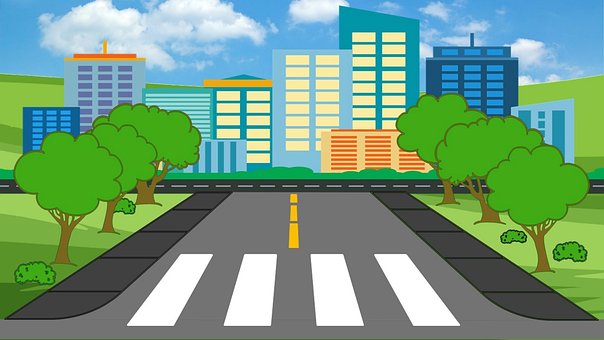 Calle, Ciudad, Paseo, Fondo