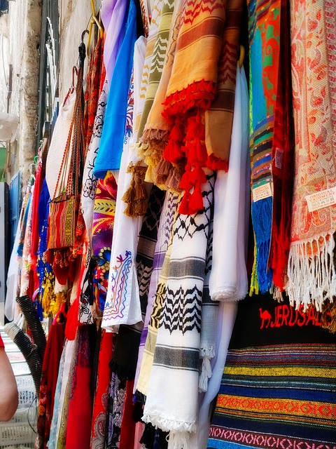 Tela, Mercado, Rojo, Franja, Musulmán