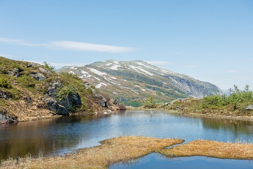 Bjerge, Sø, Natur, Landskab, Sne
