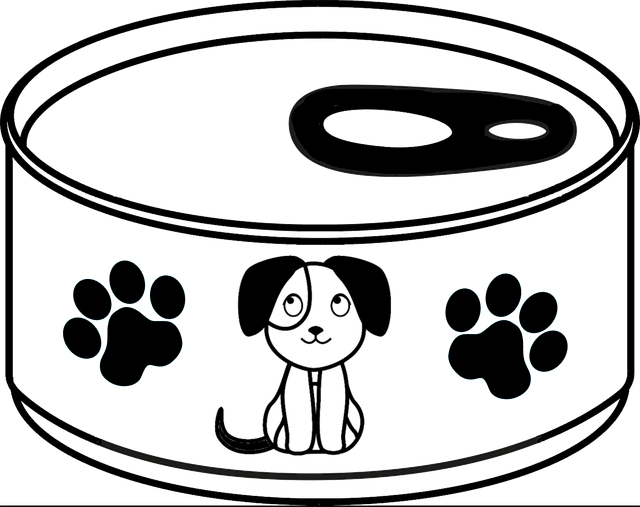 Free dog food can drawing illustration