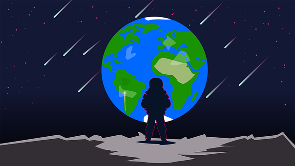 Jord, Måne, Univers, Meteor, Himmel