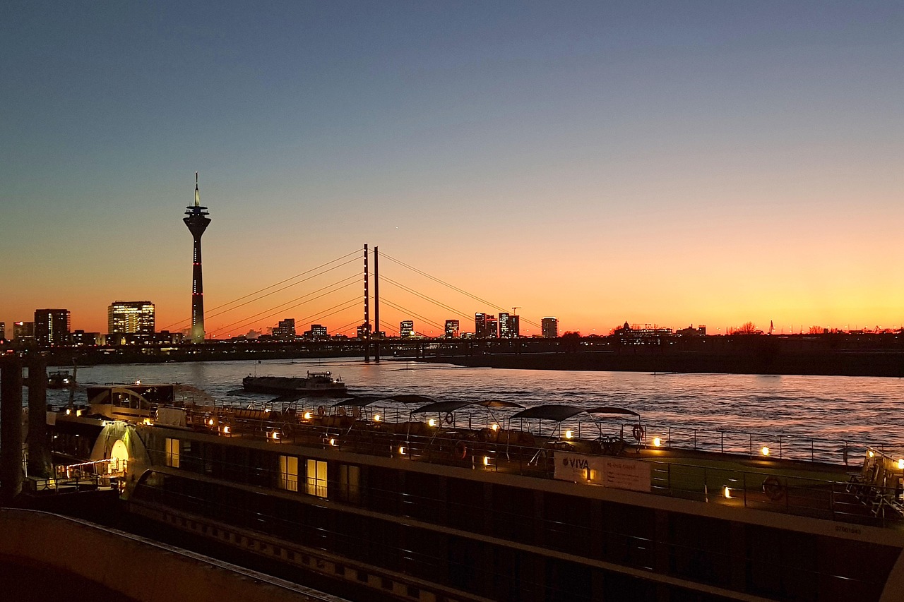 Rhine Skyline Sunset Free Photo On Pixabay