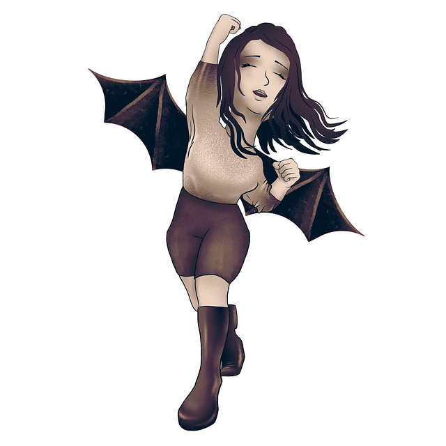 Free girl bat wings illustration
