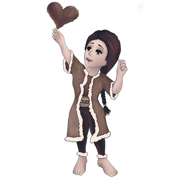 Free girl heart emotions illustration
