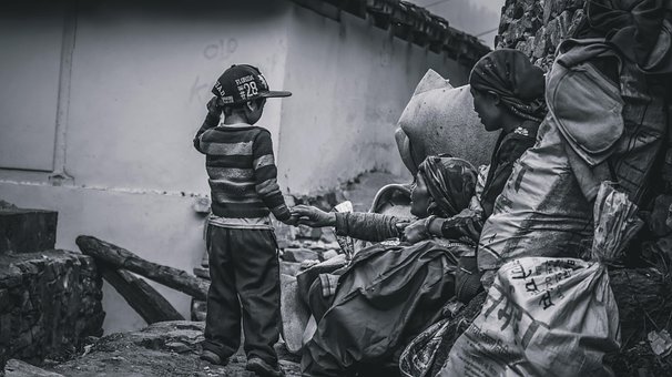 Pobre, Gente, Niño, Monocromo, Kasol